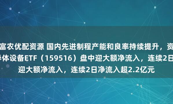 富农优配资源 国内先进制程产能和良率持续提升，资金积极布局，半导体设备ETF（159516）盘中迎大额净流入，连续2日净流入超2.2亿元
